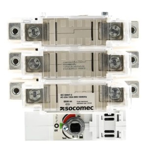Socomec 3-Pole Fuse Switch Disconnector 10 A Fuse Current, 100 A Switching Current, DIN Rail Mount IP65 3841 3010