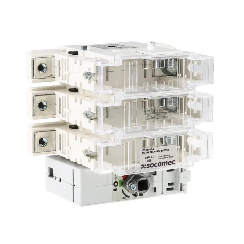 Socomec 3-Pole Fuse Switch Disconnector 10 A Fuse Current, 100 A Switching Current, DIN Rail Mount IP65 3841 3010