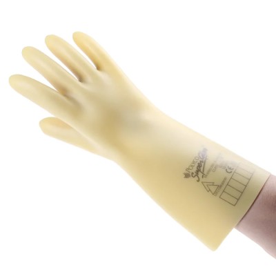 Polyco Healthline Electricians Gloves Yellow Latex Electrical Insulating Gloves Size 10 RE1360/10