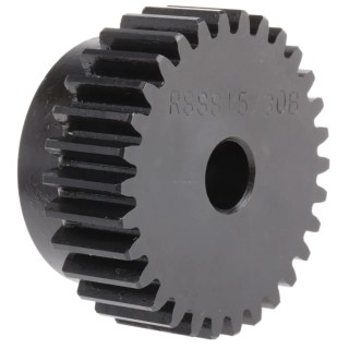 RS PRO Steel 30 Teeth Spur Gear 1.5 Module 10mm Bore 45mm Pitch Diameter 38mm Hub Diameter 15mm Face Width 521-6468