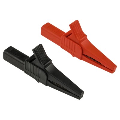 Staubli Black and Red Insulated Crocodile Clip, Brass Contact, 32A Current, 20mm Jaw Opening 99.00077