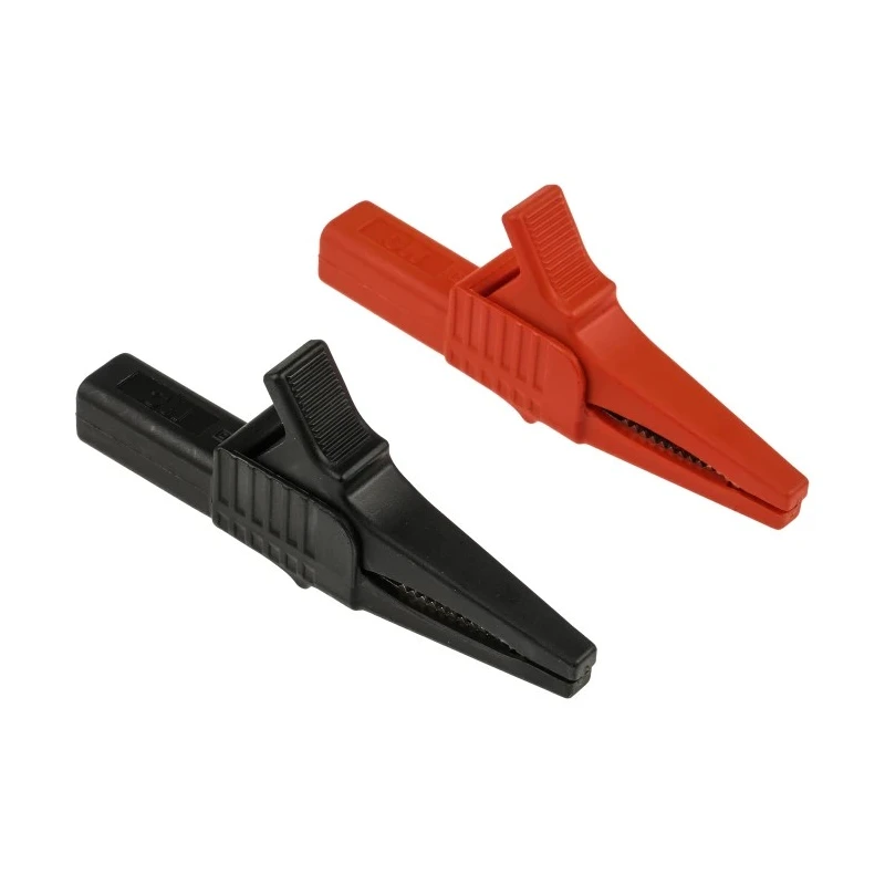 Staubli Black and Red Insulated Crocodile Clip, Brass Contact, 32A Current, 20mm Jaw Opening 99.00077