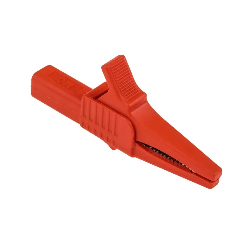 Staubli Black and Red Insulated Crocodile Clip, Brass Contact, 32A Current, 20mm Jaw Opening 99.00077