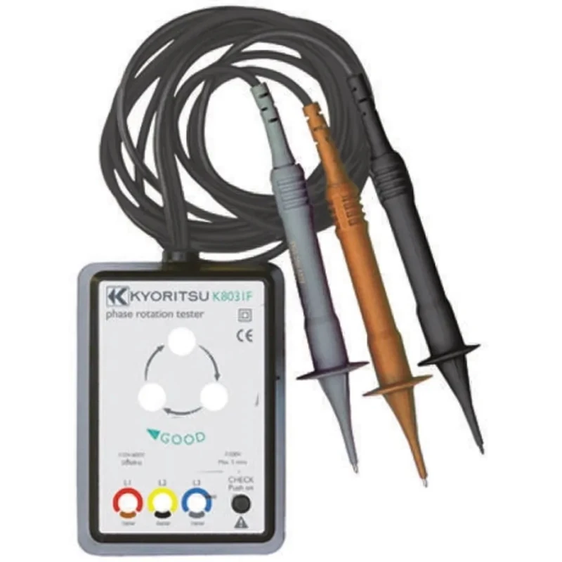 Kyoritsu Phase Rotation Tester CAT III 600V Test Lead Connection 50-60 Hz Frequency Range KEW8031F