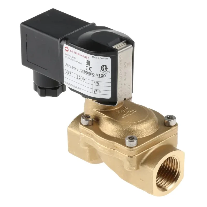 Buschjost Solenoid Valve 2 Port NC Threaded Brass Body G 1/2, 24V DC 8240200.9101.02400