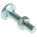 RS PRO Bright Zinc Steel Coach Bolt Metric M10 x 100 mm, Length 75 mm, Thread Length 100 mm, Grade 4.8, Square Neck 512-1051
