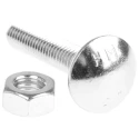 RS PRO Bright Zinc Steel Coach Bolt Metric M10 x 100 mm, Length 75 mm, Thread Length 100 mm, Grade 4.8, Square Neck 512-1051