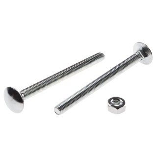 RS PRO Bright Zinc Steel Coach Bolt M10 x 100 mm Square Neck Metric Thread Grade 4.8 512-1039