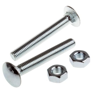 RS PRO Steel Bright Zinc Plated Coach Bolt M10 x 100 mm, Square Neck, Grade 4.8 512-1124