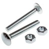 RS PRO Steel Bright Zinc Plated Coach Bolt M10 x 100 mm, Square Neck, Grade 4.8 512-1124