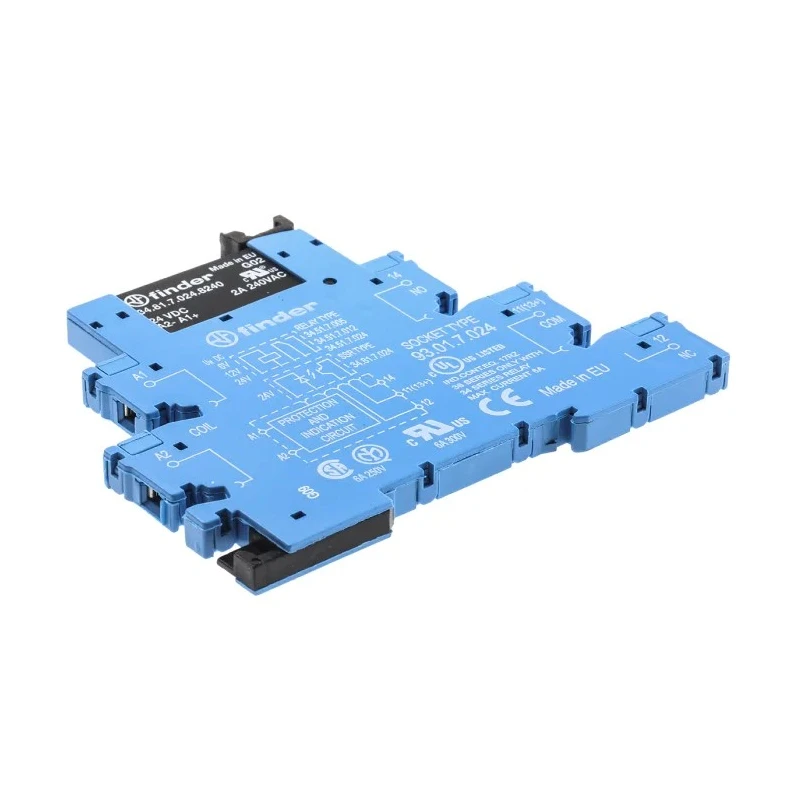 Finder 38 Series Interface Relay DIN Rail Mount, 24V DC Coil, SPST Contact, 10.5mA Coil Current 38.81.7.024.8240