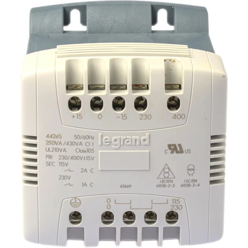Legrand 250 VA DIN Rail Transformer, 230 to 400 V ac Primary, 115 V ac Secondary, Screw DIN Rail Mount 0 442 65