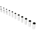Stanley 11-Piece 1/4 in Hexagon Chrome Finish Alloy Steel Socket Set 47203