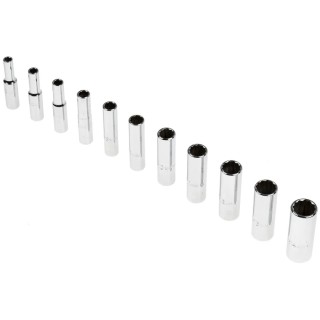 Stanley 11-Piece 1/4 in Hexagon Chrome Finish Alloy Steel Socket Set 47203