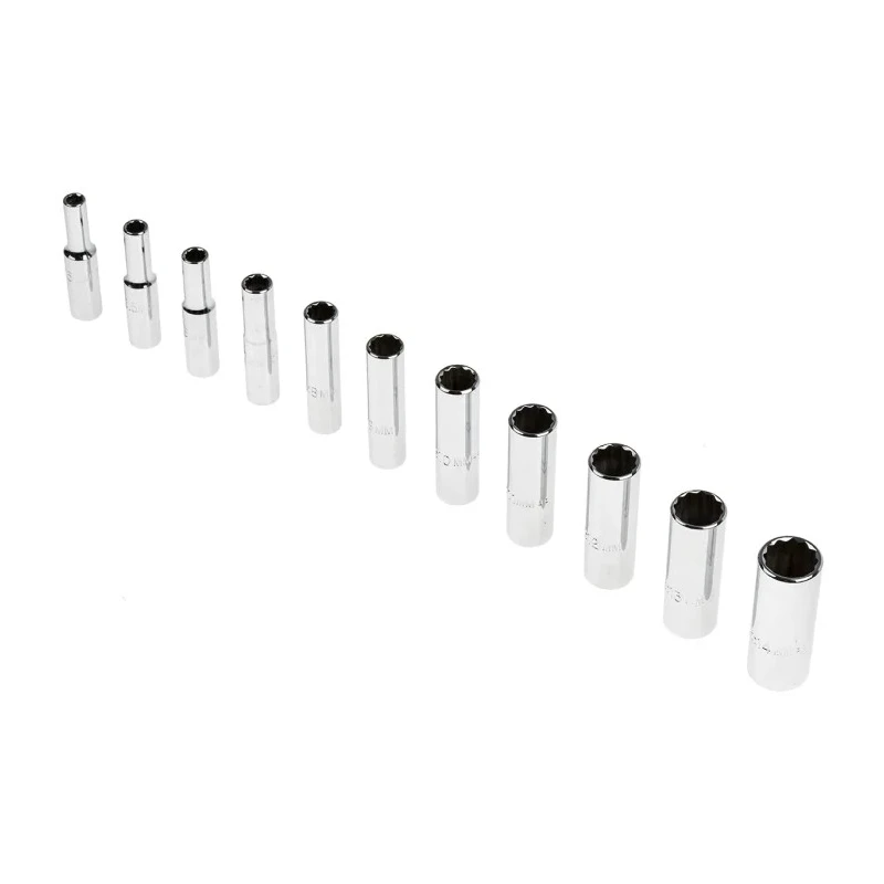 Stanley 11-Piece 1/4 in Hexagon Chrome Finish Alloy Steel Socket Set 47203