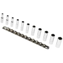 Stanley 11-Piece 1/4 in Hexagon Chrome Finish Alloy Steel Socket Set 47203
