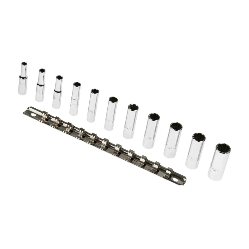 Stanley 11-Piece 1/4 in Hexagon Chrome Finish Alloy Steel Socket Set 47203