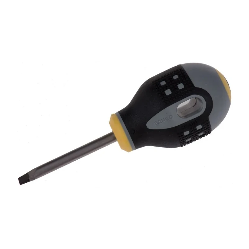 Bahco Screwdriver, Stubby Type, Insulated Bi-Material Handle, 45 mm Blade Length, 103 mm Overall Length, Ergonomic BE-8450