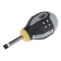 Bahco Stubby Screwdriver, 25 mm Blade Length, 83 mm Overall Length, Insulated Bi-Material Handle BE-8355