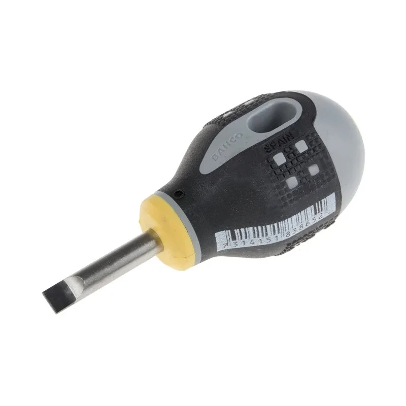 Bahco Stubby Screwdriver, 25 mm Blade Length, 83 mm Overall Length, Insulated Bi-Material Handle BE-8355
