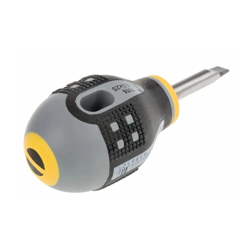 Bahco Stubby Screwdriver, 25 mm Blade Length, 83 mm Overall Length, Insulated Bi-Material Handle BE-8355