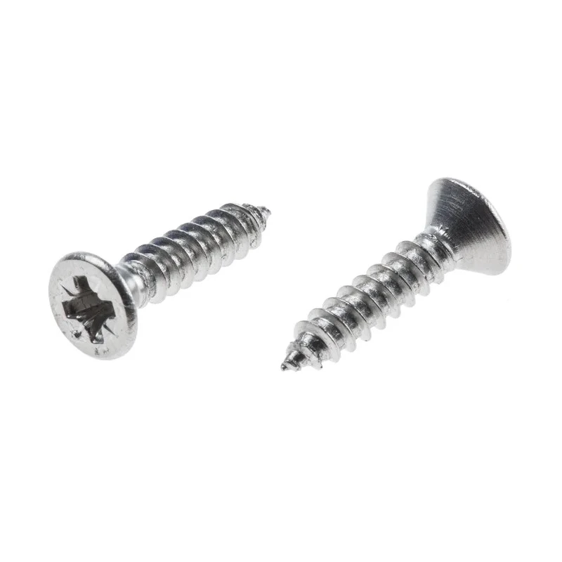 RS PRO Stainless Steel Countersunk Head Self-Tapping Screw 19 mm Thread Size 8 Pozidriv DIN 7982C 522-1369