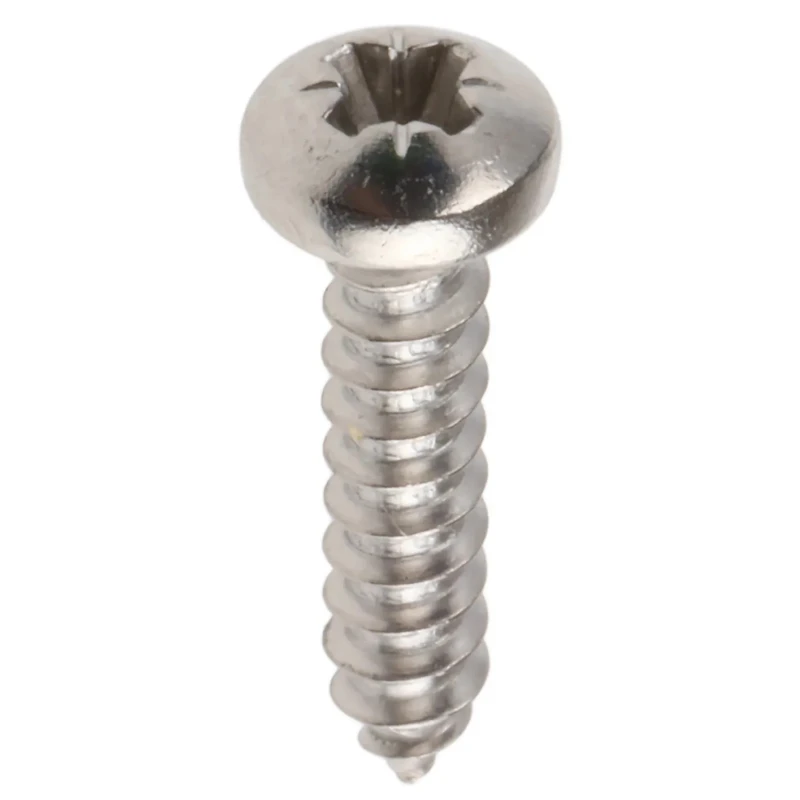 RS PRO Plain Stainless Steel Pan Head Self-Tapping Screw 13mm Thread Size 4 DIN 7981C 522-1410