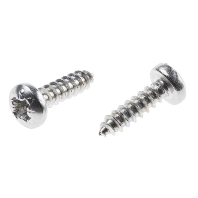 RS PRO Plain Stainless Steel Pan Head Self-Tapping Screw 13 mm Thread Size 6 522-1432