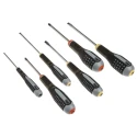 Bahco Phillips and Slotted Standard Screwdriver Set, 6-Piece, Ergonomic, Black Oxide Tips BE-9881