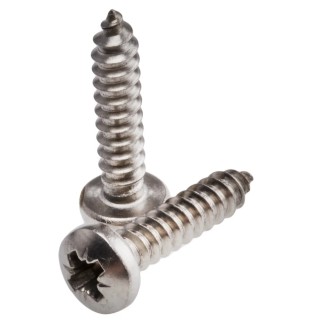 RS PRO Plain Stainless Steel Pan Head Self-Tapping Screw 19 mm Thread Size 8 Model 522-1476