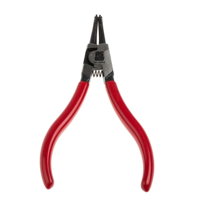 RS PRO Chrome Molybdenum Steel External Circlip Plier with PVC Handle, Bent Jaw 38mm, Overall Length 125mm 541-6848