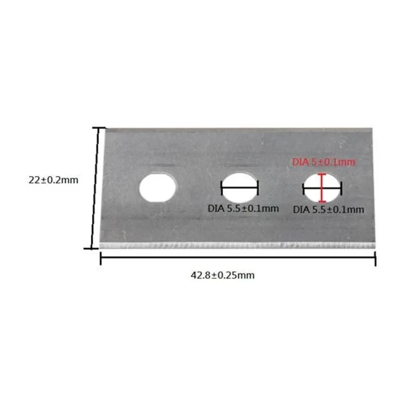 NEUTRAL Carbon Steel Flat Safety Knife Blade 48.2 x 22 mm 0.3 mm Thickness 10 Pieces 541-6624