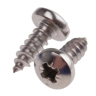 RS PRO Stainless Steel Pan Head Plain Finish Pozidriv Drive Self-Tapping Screw Thread Size 10 Length 13mm 522-1498