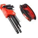RS PRO 16 Piece L Metric Hex Key Set, Hex Ball End, Size 1.5 to 10 mm, Alloy Steel, Chrome Finish 542-3492