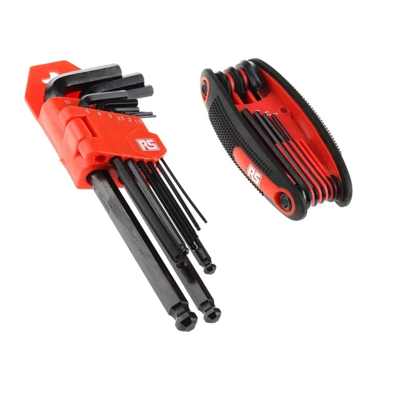 RS PRO 16 Piece L Metric Hex Key Set, Hex Ball End, Size 1.5 to 10 mm, Alloy Steel, Chrome Finish 542-3492