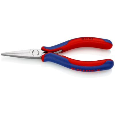 Knipex Long Nose Plier 145mm Overall Length, 40mm Jaw Width, Chrome Steel, Mirror Polished, Model 35 52 145
