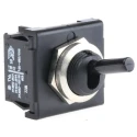 Marquardt Panel Mount Toggle Switch DPST On-Off, Tab Terminal, 12 V dc, 6 A, 250 V ac 1822.1101