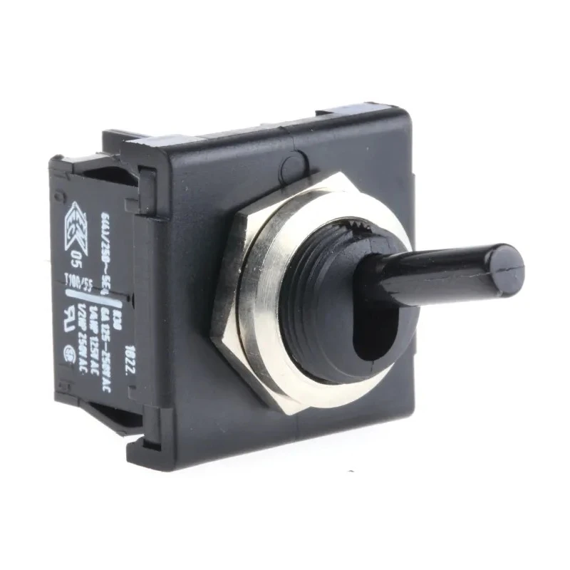 Marquardt Panel Mount Toggle Switch DPST On-Off, Tab Terminal, 12 V dc, 6 A, 250 V ac 1822.1101