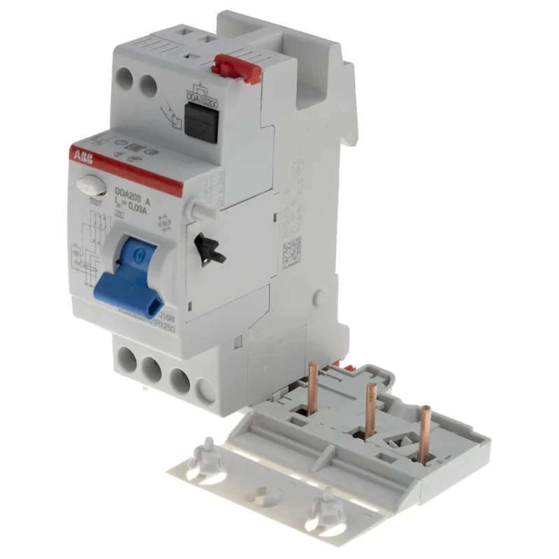 ABB Residual Current Device 25A 3-Pole 30 mA Type A 0.3 A 415V AC DDA 200 A Series 2CSB203101R1250 - DDA203A-25/0.03
