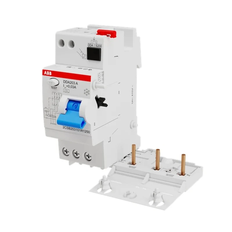 ABB Residual Current Device 25A 3-Pole 30 mA Type A 0.3 A 415V AC DDA 200 A Series 2CSB203101R1250 - DDA203A-25/0.03