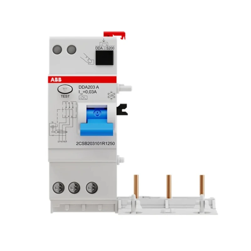 ABB Residual Current Device 25A 3-Pole 30 mA Type A 0.3 A 415V AC DDA 200 A Series 2CSB203101R1250 - DDA203A-25/0.03