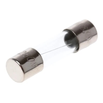RS PRO 2A Fast Acting Glass Cartridge Fuse, 5 x 20 mm, 250V AC, Glass Body, Model 610-9686