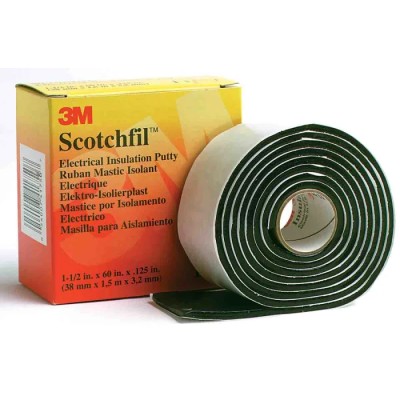 3M Black Synthetic Rubber Electrical Tape 38mm Width x 1.5m Length Silicone Adhesive 80°C Max Operating Temperature 80000
