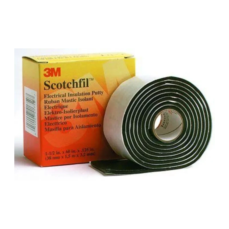 3M Black Synthetic Rubber Electrical Tape 38mm Width x 1.5m Length Silicone Adhesive 80°C Max Operating Temperature 80000
