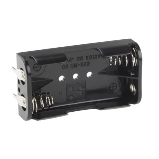 RS PRO AA Battery Holder Coil Spring, 2 Cells, Polypropylene Body, Surface Mount 611-9598