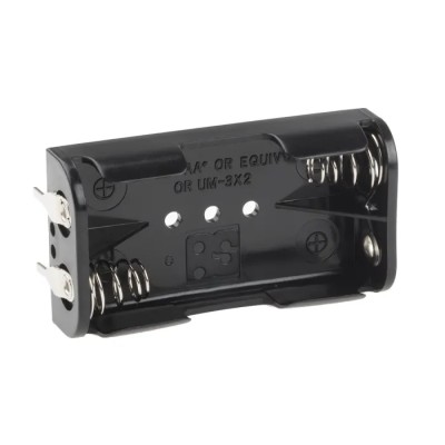 RS PRO AA Battery Holder Coil Spring, 2 Cells, Polypropylene Body, Surface Mount 611-9598