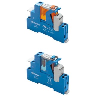 Finder 4C Series Electromechanical Interface Relay DIN Rail Mount 48V AC Coil DPDT 8A Switching Current 4C.02.8.048.0060SPA
