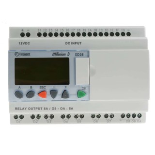 Crouzet Millenium 3 Series Expandable Logic Module 16 Inputs Digital Analogue, 10 Relay Outputs, 12V DC 88970165