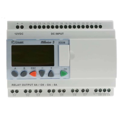 Crouzet Millenium 3 Series Expandable Logic Module 16 Inputs Digital Analogue, 10 Relay Outputs, 12V DC 88970165