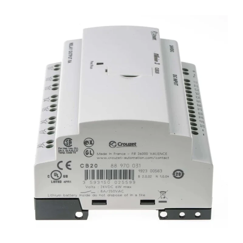 Crouzet Millenium 3 Series Logic Module 18-Input Analogue Digital Input 8 Relay Outputs 24V DC 8A 88970031